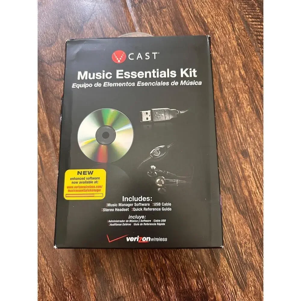 NEW Verizon Wireless VCast Music Essentials Kit USB Cable Headset Software